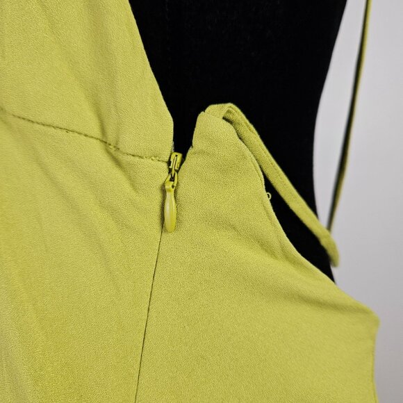 Womens Strappy Lime Green Maxi Dress Size 14 Boho Cut-Out Front & Open Back - Picture 8 of 12